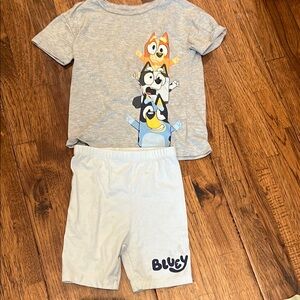 Bluey Kids' Gray and Blue Pajama Set